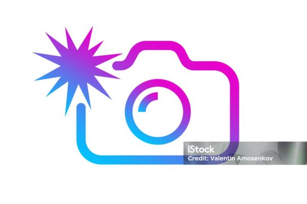 Social media modern digital camera icon, symbol, web, ui. Vector illustration. EPS 10